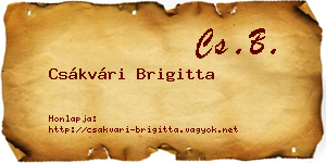 Csákvári Brigitta névjegykártya