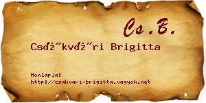 Csákvári Brigitta névjegykártya
